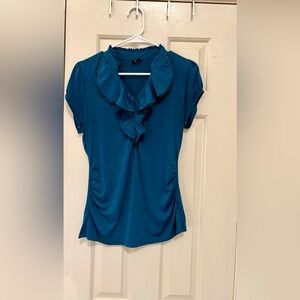Heart Soul Blue Ruffle Blouse